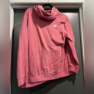 Salmon pink colored cowl neck sweatshirt, Nike, size 1XL